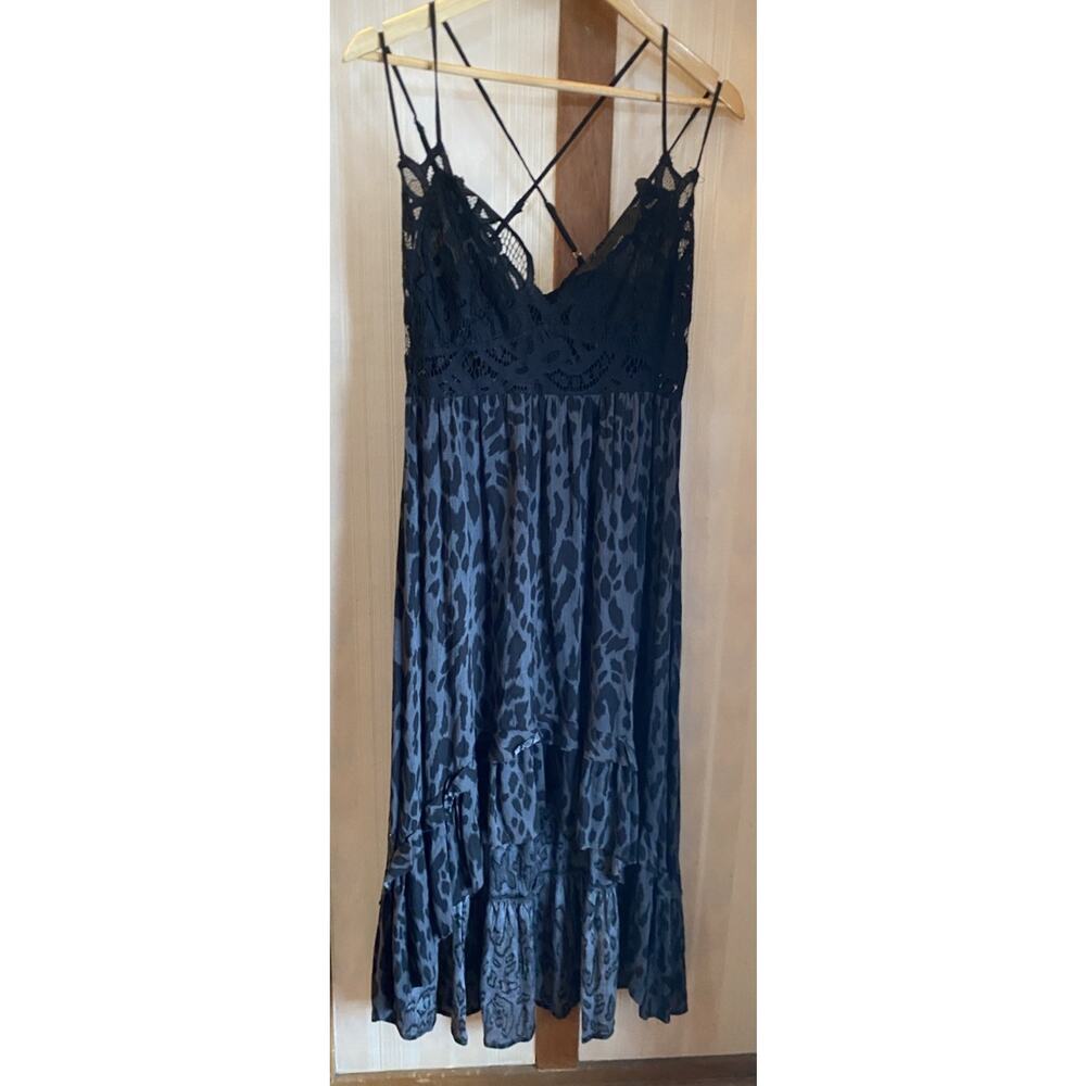 NWT Umgee Black Animal Print Breezy Dress Women’s Large